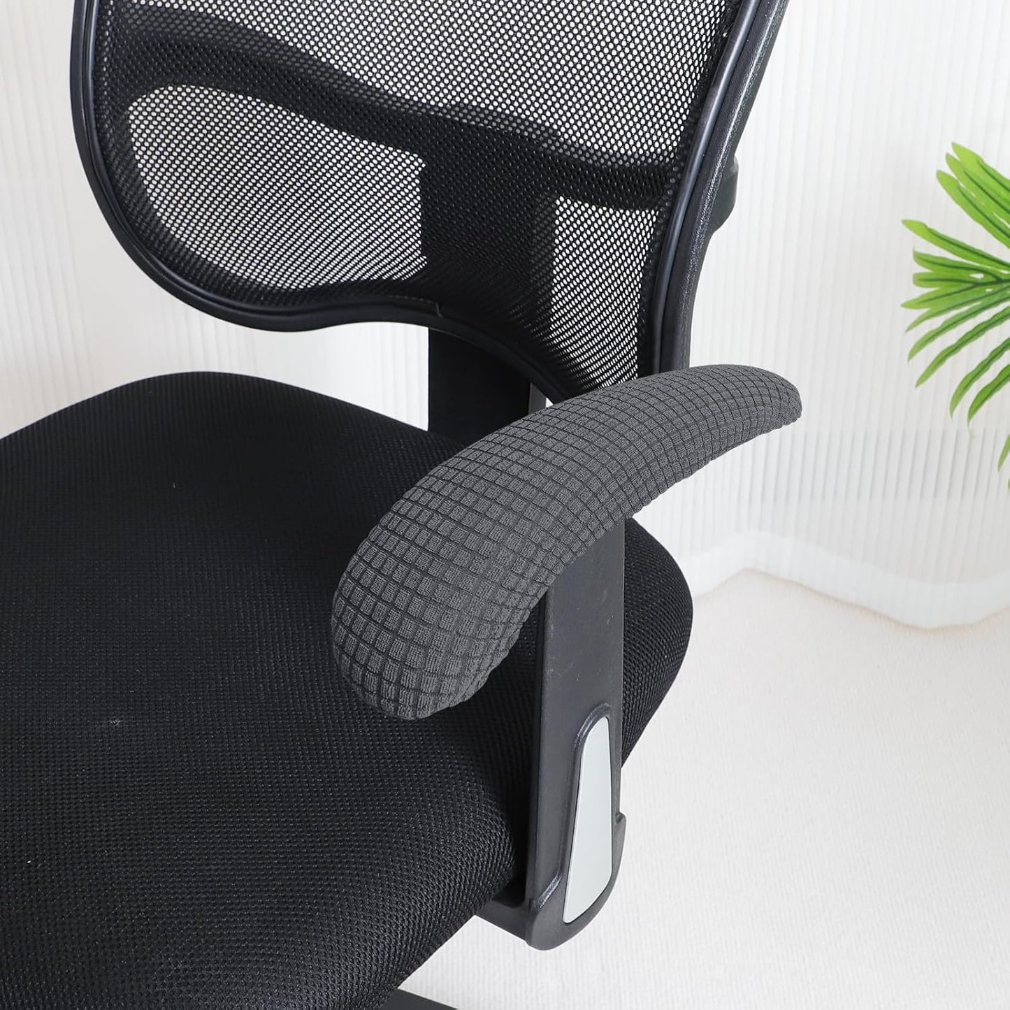 FORCHEER Office Chair Armrest Cover with Zipper 15inch Stretchable Water Resistant Computer Office Chair Arm Rest Slipcover for Desk Chairs Arm 2Pack-Army Green