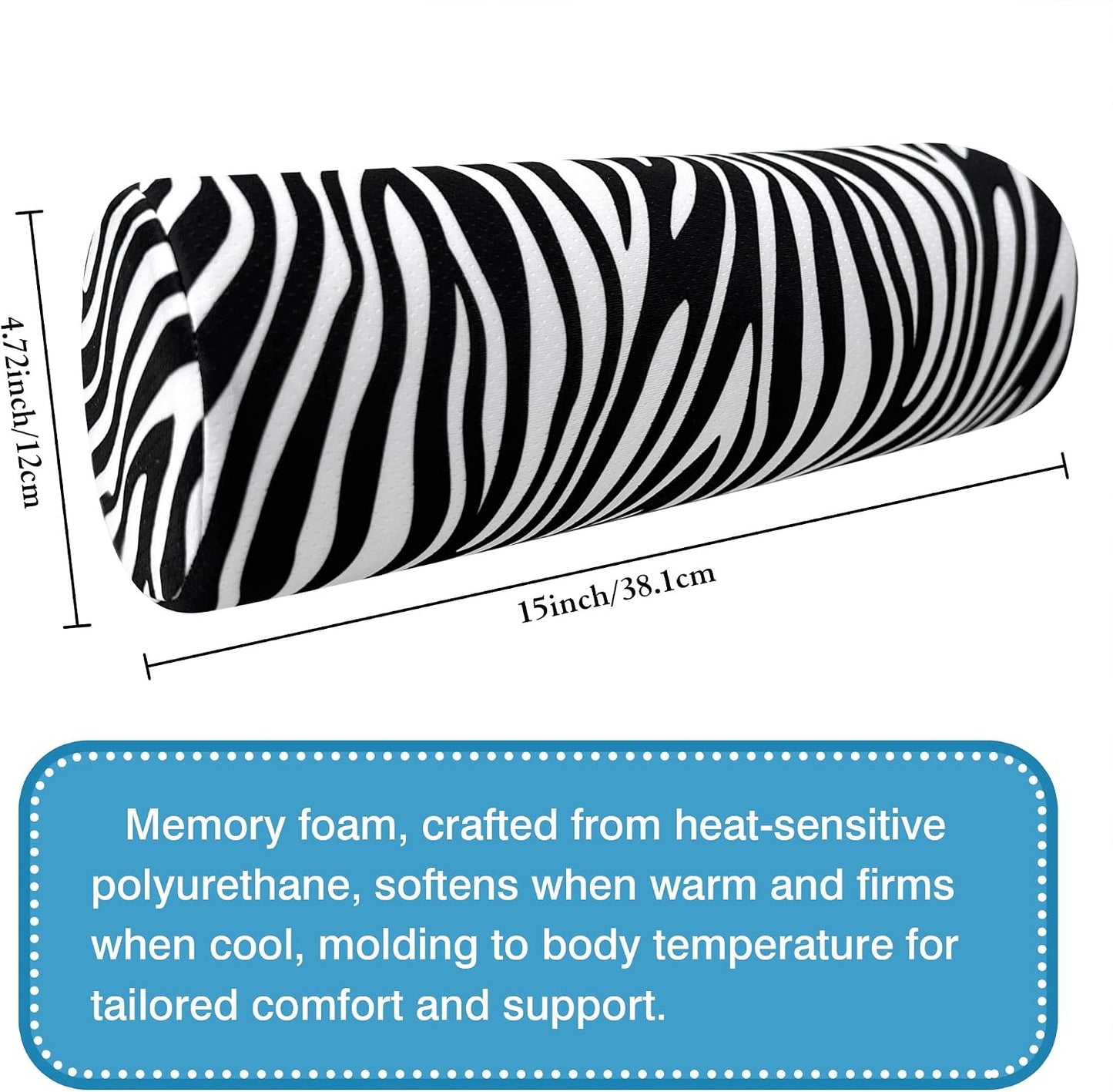 Neck Roll Pillow for Sleeping,Ergonomic Cylinder Tube Pillows for Cervical Spine and Neck Support,Versatile Roll Pillow for Bed,Office,and Travel,Memory Foam Bolster with Washable Cover