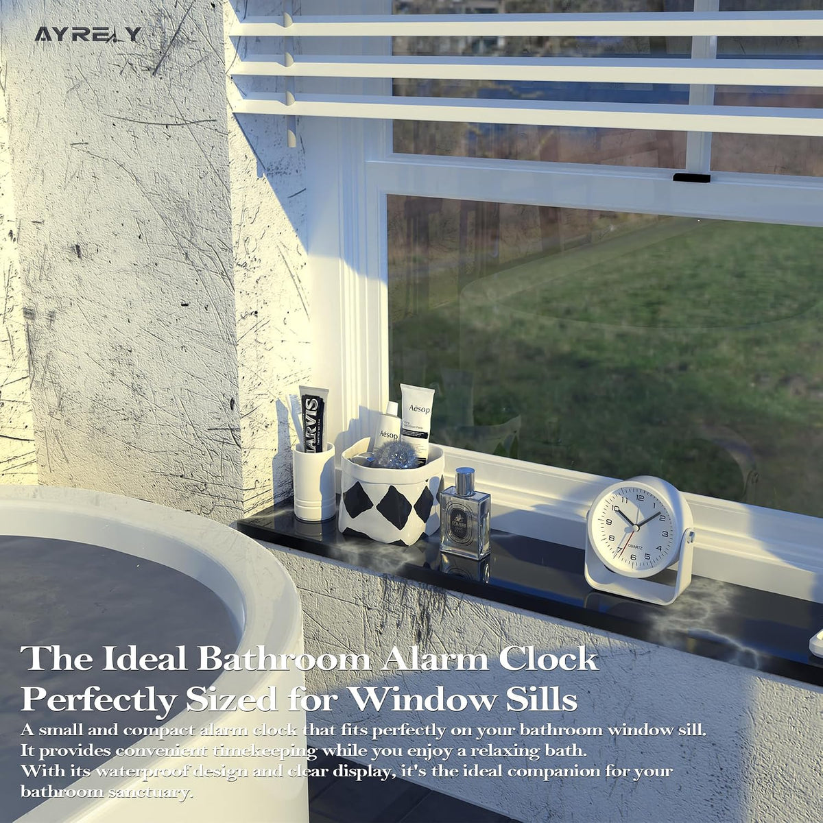 AYRELY® 3.5" Small Analog Travel Alarm Clock, Battery Operated Desk Clock
