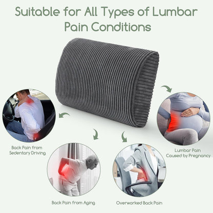HIGOGOGO Lumbar Support Pillow for Recliner Chair/Accent Chair/Couch, Memory Foam Back Support Cushion for Elderly, Recliner Cushions for Back Rest, Pain Relief, Reading, Washable Cover, Brown