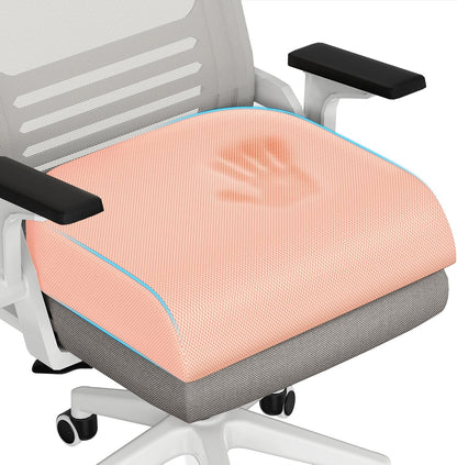 TranquilRelax Memory Foam Seat Cushion for Office Chair, 3-Inch, Black | Medium-firm Support for Long Sitting, Washable Mesh Cover, Non-slip Base, Perfect for Car Seats & Short Drivers