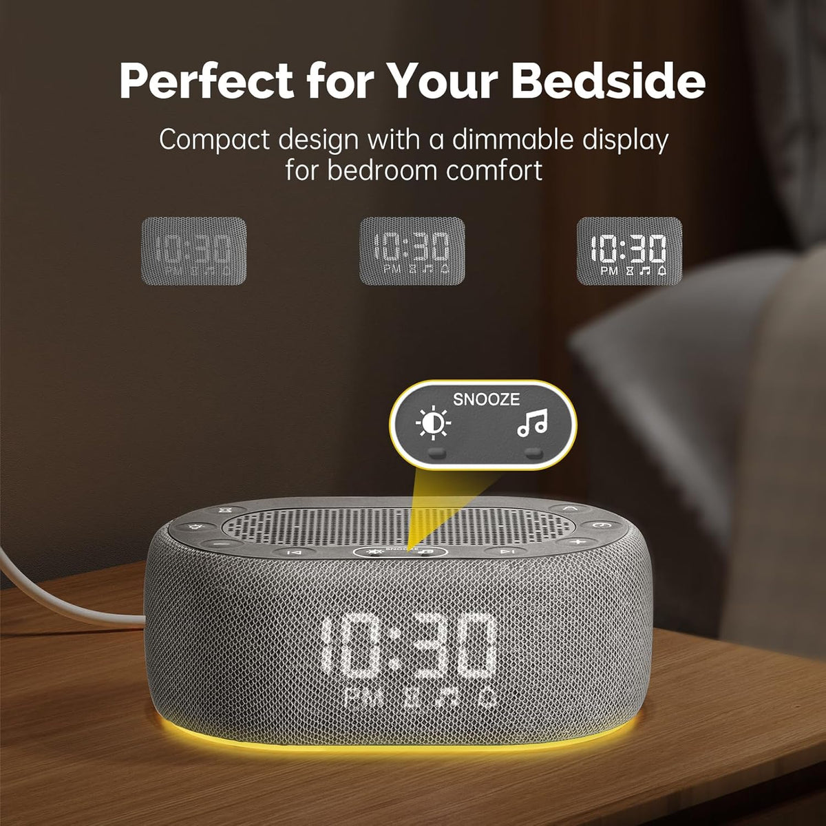 1Mii White Noise Machine with Alarm Clock, Sound Machine for Sleeping