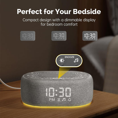 1Mii White Noise Machine with Alarm Clock, Sound Machine for Sleeping