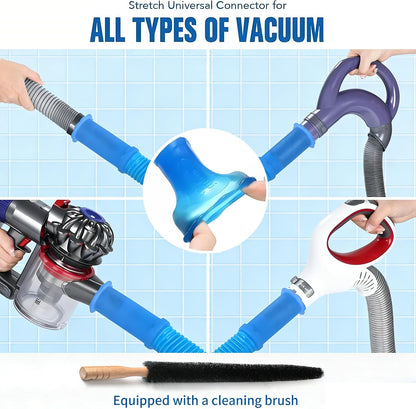 Universal Dryer Vent Cleaner Kit Compatible with All Vacuum Cleaner Include Vacuum Hose Attachment Accessories Brush Lint Brush,Dryer Vent Vacuum Hose (Dark Blue)