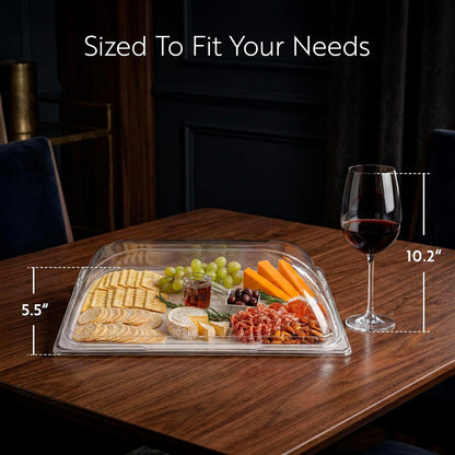 Restaurantware Cater Tek 11 Inch Polycarbonate Plate Cover 1 Shatterproof Dish Cover - Microwavable Endures Up To 210F Clear Plastic Splatter Cover With Finger Hole For 11 Inch Plates