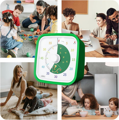 Yunbaoit Rainbow Visual Timer for Kids, 60-min Countdown Timer, Blue | Protective Case, No Ticking, Mute and Ringing Alarm Available, Time Management Tool, Low Power Reminder, for Study,Game,Work