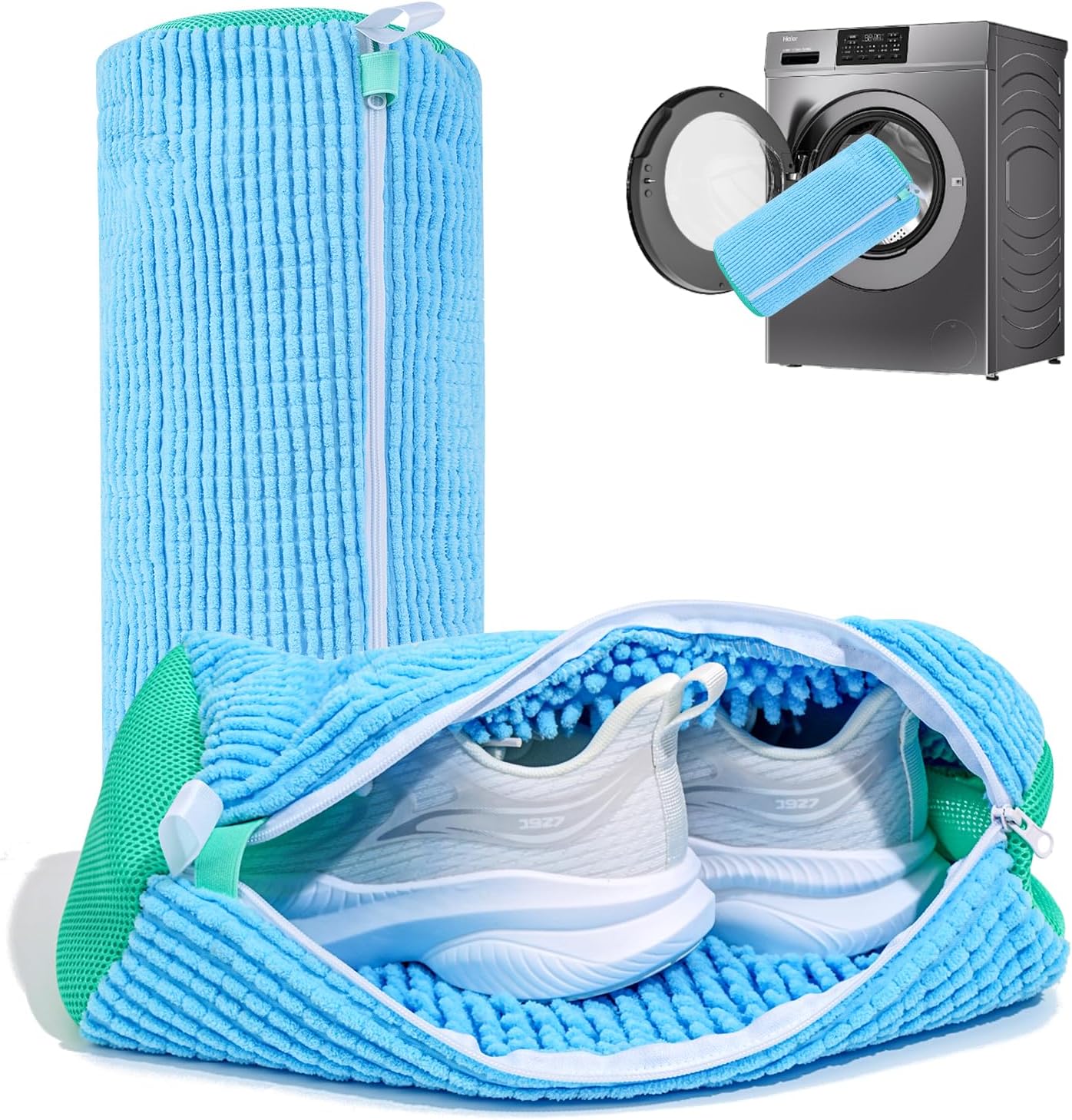Shoe Washing Machine Bag: Laundry Shoe Bag for Washer and Dryer - 2pc Reusable Shoe Cleaning Bag for Sneaker Tennis Shoes Unstain Cleaner Kit (Yellow 2pcs)