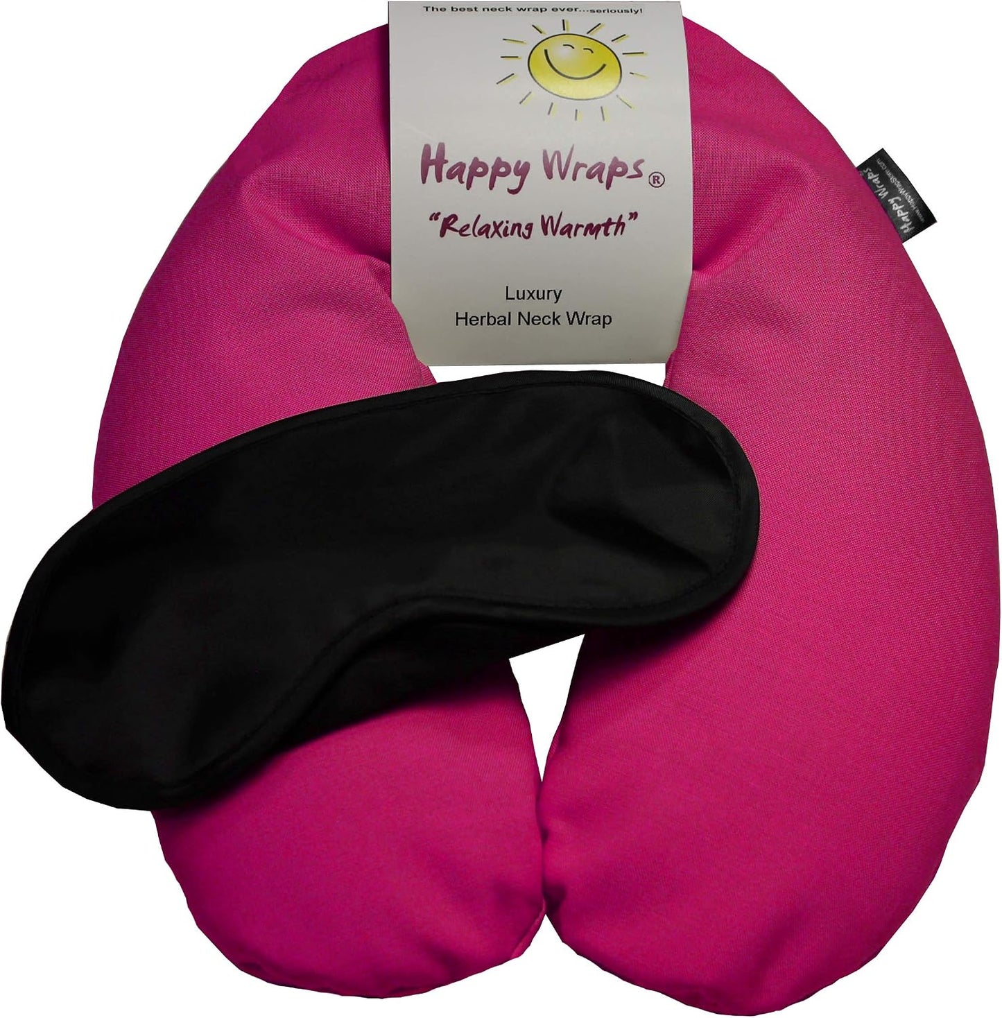 Microwavable Unscented Flax Seed Neck Wrap & Free Sleep Eye Mask - Hot Cold Heating Pad for Shoulder & Neck Pain Relief Pillow - Stress & Migraine Relief - Heat or Freeze - Pink