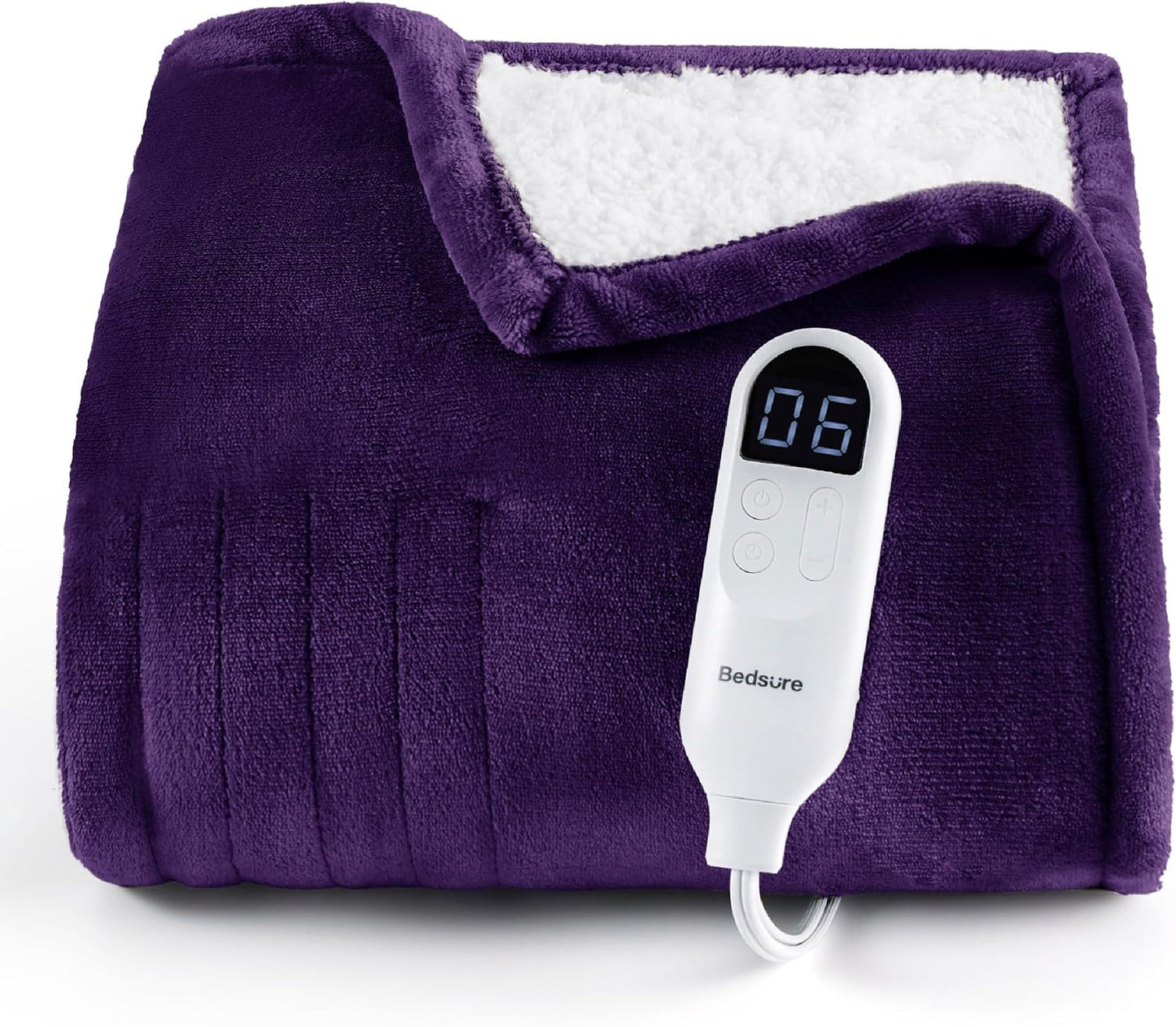Bedsure Heated Blanket Throw Blanket with Preheat Function - Fast Heating Electric Blanket, Soft Flannel Throw with 6 Time Settings(Up to 10H), 6 Heating Settings, Gifts for Grandma (50"x60", Grey)