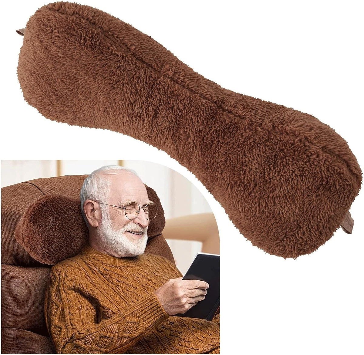 Recliner Headrest Pillow, Head Pillow for Sofa, Recliner Neck Pillow, Bone Couch Neck Pillow for Pain Relieve(Grey)
