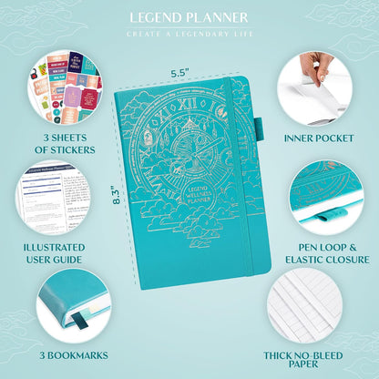 Legend Food Journal, Weight Loss & Meal Tracking Diary 5.8x8.3 Hot Pink