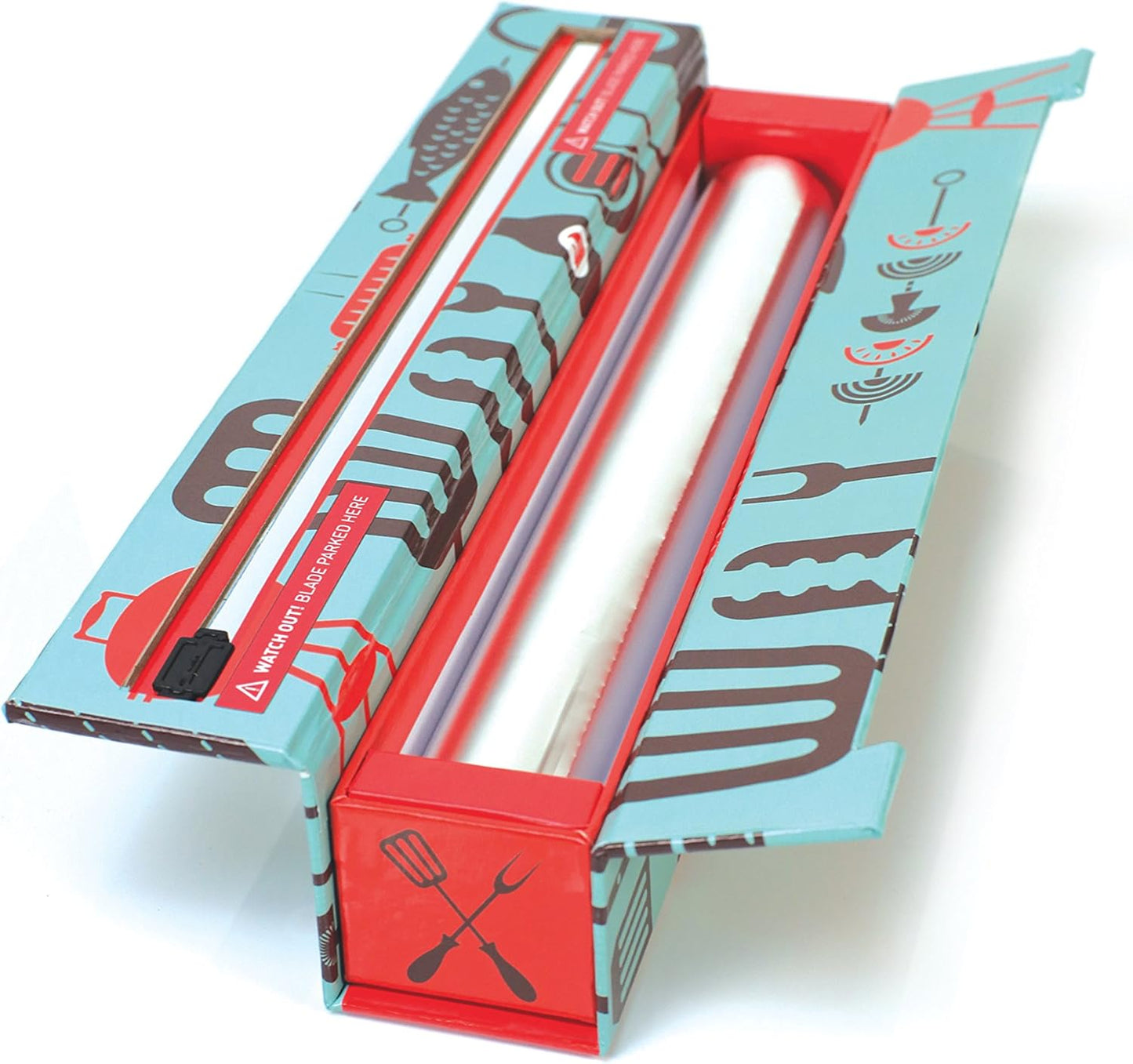 ChicWrap Carrara Marble Aluminum Foil Dispenser - Includes 12"x30' roll | Reusable Aluminum Foil Dispenser with Four Non-Slip Rubber Feet