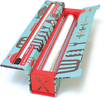 ChicWrap Carrara Marble Aluminum Foil Dispenser - Includes 12"x30' roll | Reusable Aluminum Foil Dispenser with Four Non-Slip Rubber Feet