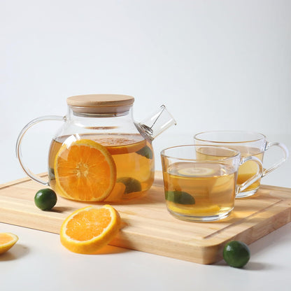 TMOST Glass Teapot with Spout Infuser 1600ml/54oz Glass Kettle Glass Pitcher Teapot for Loose Leaf Tea & Blooming Tea, Stovetop & Microwave Safe