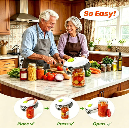 Electric Jar Opener, One-Touch Higher Torque Hands-Free Automatic Lid Opener, Battery Operated Jar & Bottle Opener for Seniors with Arthritis, Fits 1.2"-3.5" Most Jar Sizes for Weak Hands