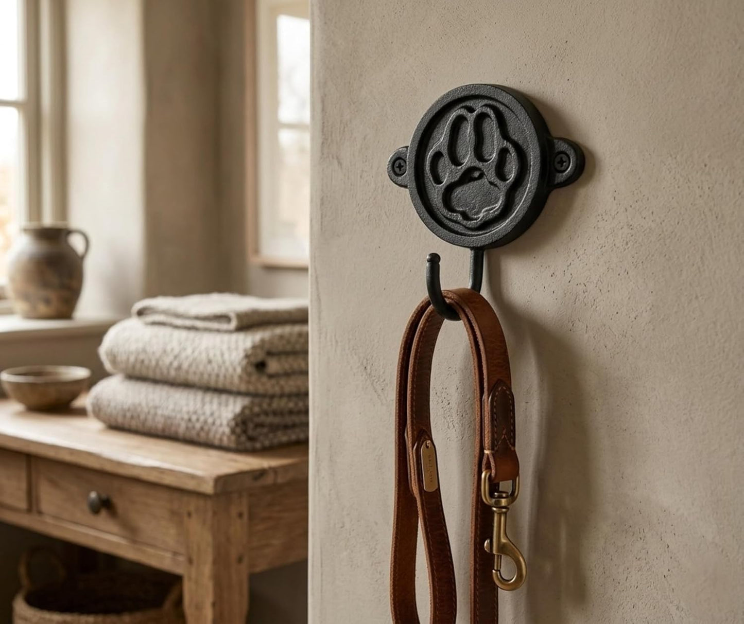 Aluminium Dog Paw Wall Hook for Wall Decor – Rustic Pet-Themed Coat Hook for Keys, Leashes, Towels, Hats & Bags – Decorative Heavy Duty Wall Mounted Hook for Entryway, Bathroom & Bedroom