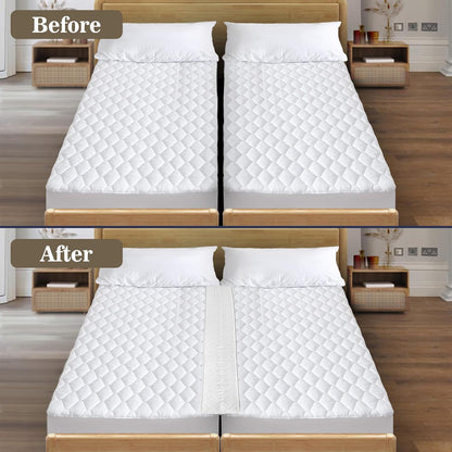 Asatdd Bed Bridge Twin Size to King Size Bed | Waterproof Bed Split Filler, Twin Size to King Size Bed Converter, 75" x 12"