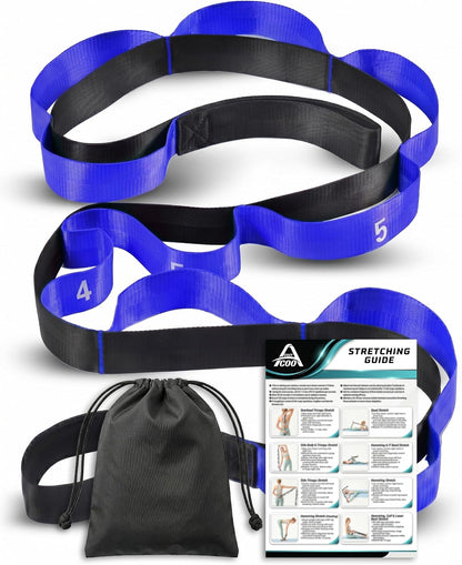 Acozycoo Stretching Strap with Loops for Physical Therapy,Knee,Calf,Back