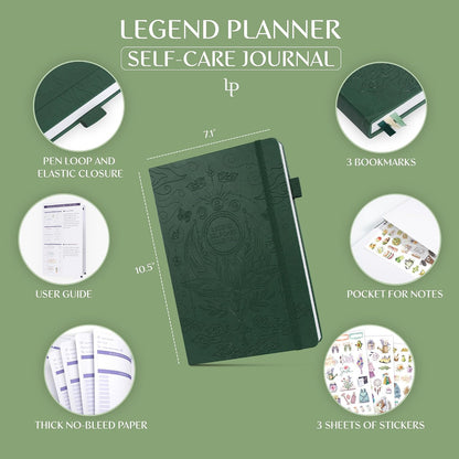 Legend Self-Care Journal – Guided Daily Reflection Journal to Support Mental & Physical Health – Daily Mood, Meditation & Personal Development Notebook – 7.1x10.5”, Lasts 3 Months (Turquoise)
