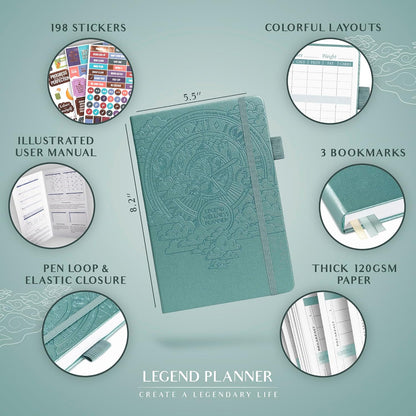 Legend Food Journal, Weight Loss & Meal Tracking Diary 5.8x8.3 Hot Pink