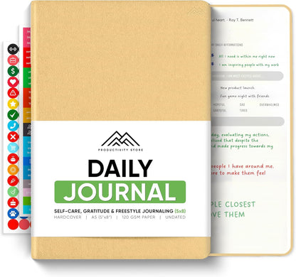 Best Daily Journal for Men & Women - Gratitude, Manifestation & Guided Journal with Prompts for Personal Growth (A5, Blue) - PRODUCTIVITY STORE