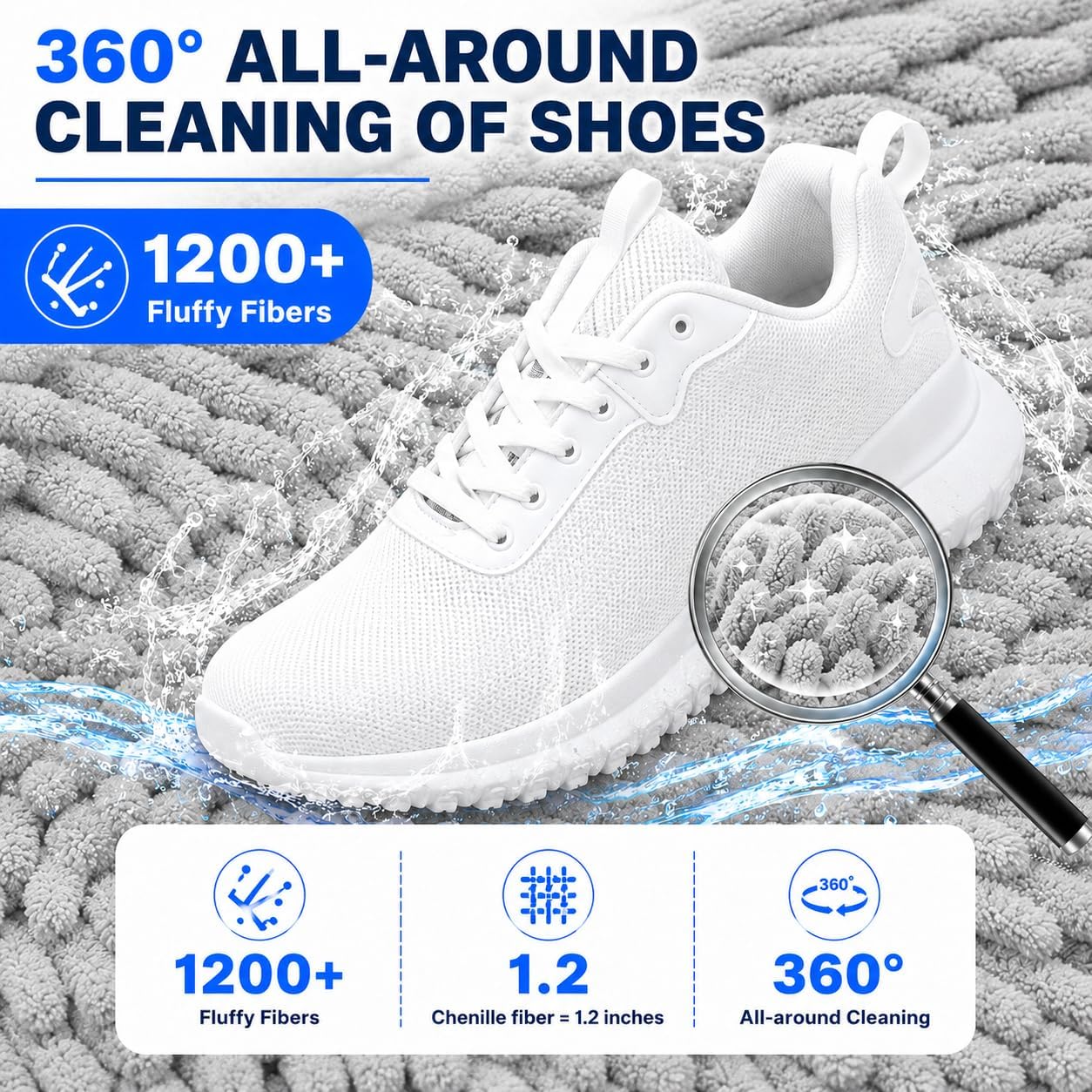 2 Pack Shoe Washing Machine Bag, Laundry Shoe Bag for Washer and Dryer, Reusable Shoe Cleaning Bag for Sneakers and All Shoes Types with Self-Locking Zipper (Yellow)