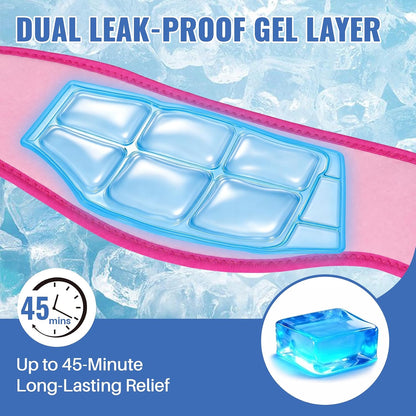 Wisdom Teeth Ice Pack Head Wrap, Jaw Face Ice Pack for Oral Surgery TMJ Relief Tooth Extraction, Reusable Hot & Cold Therapy Pack for Wisdom Teeth Removal Tonsillectomy, Pink