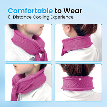 Neck Cooler for Hot Weather, Reusable Wearable Ice Water Neck Wrap with Wide Mouth for Ice Cubes, U-Shaped Cooling Neck Pack for Summer Heat, Outdoor Work, Sports, Travel & Hot Flashes, Blue