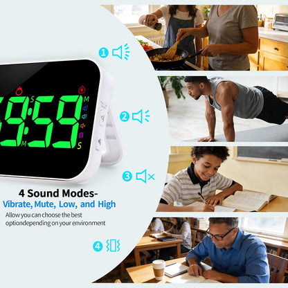 TXL Digital Timer for Classroom, Pomodoro, Gym & Kitchen – Rechargeable Magnetic Countdown Timer, Large LED Display, Loud Alarm, 3 Volume Levels & 3 Brightness Settings