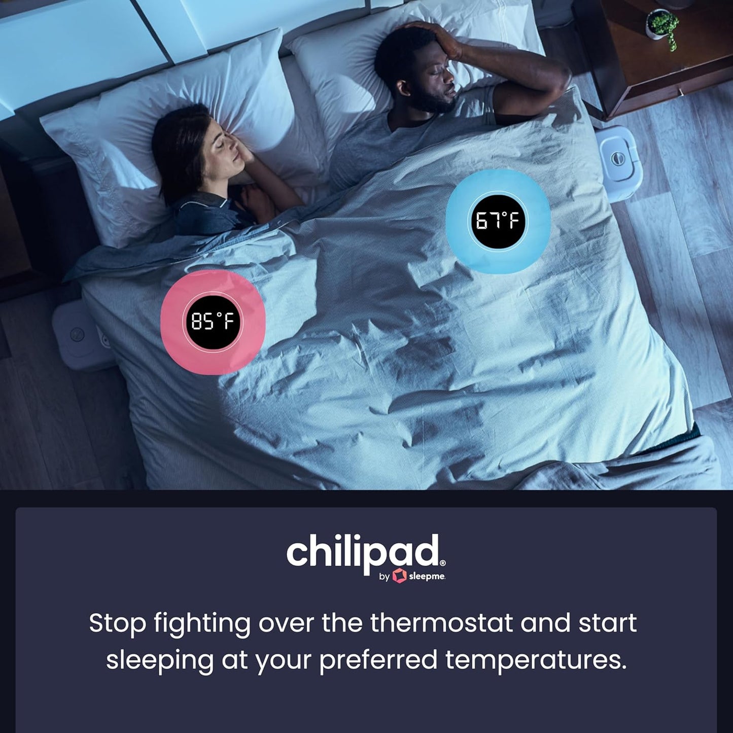 Chilipad Cube Bed Cooling System - Cooling & Heating Mattress Topper, Set Individual Bed Temperature, Cool Sleep Enhancement, Temp Range of 60-115°F, ME Half Queen Bedsize (30"W x 80"L), Model: CP500