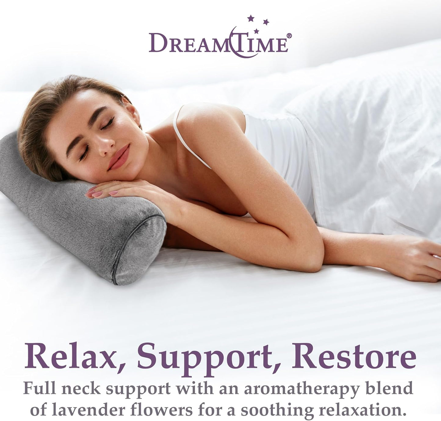 DreamTime Spa Comforts Microwaveable Hot or Cold Neck Shoulder Wrap with Aromatherapy, Lavender and Peppermint Herbal Stress Relief, Green/Brown, Blue Affirmations Print | Microwaveable Heating Pad for Shoulders and Neck, Freeze to Soothe Pain, Soft