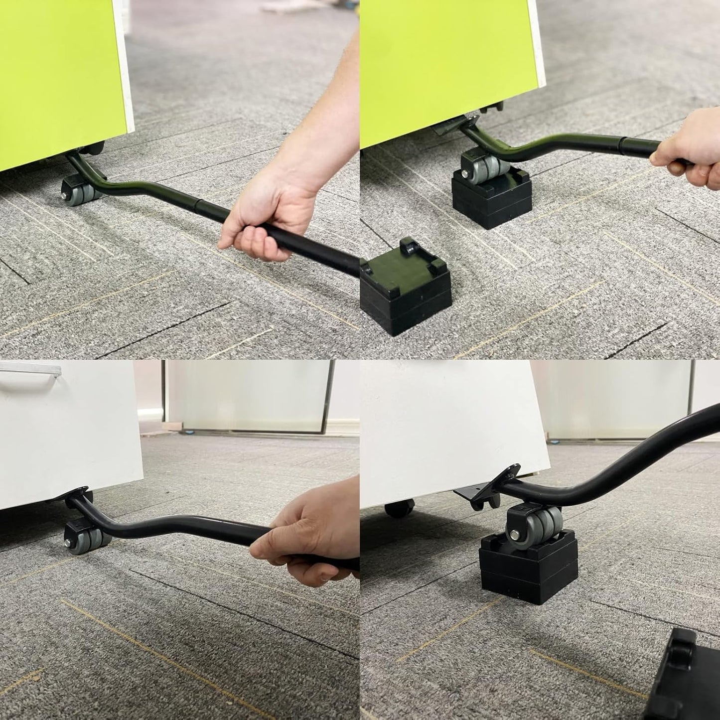 Heavy Duty Furniture Lifter 4 Appliance Roller 163 LBS Load Capacity Wheels + Adjustable Lifting Tool Lever Suitable Easy Safe Moving Sofas Couch Washer Dryer Refrigerator Bed