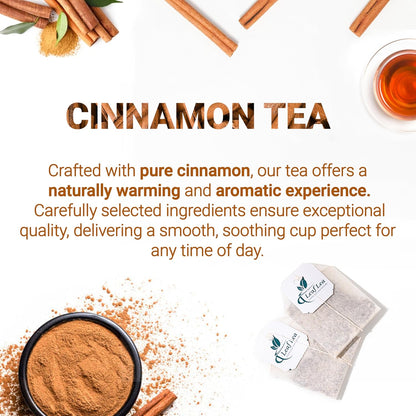 LeafLea 40 Turmeric Ginger Cinnamon Tea Bags, 100% Natural Ingredients Herbal Tea, Turmeric Ginger Herbal Blend for Wellness, Vegan, No Sugar, Caffeine-Free, Individually Wrapped for Freshness
