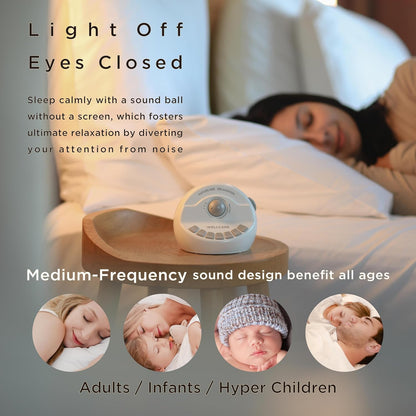 WELLCARE - Naturcare Sound Relaxation: 7 Nature Sound Machine with White Noise, Sleep Aid for Babies and Adults, Stepless Volume, Timer, Adapter Powered (Included) or Battery Operated (Not Included)