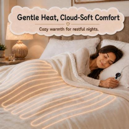 Soypipo Electric Heated Throw Blanket 50"x60", Faux Fur Plush with 4 Heat Settings & 2/4/8/10H Auto Shut-Off, Overheat Protection, Machine Washable, for Office & Chair, Dark Grey