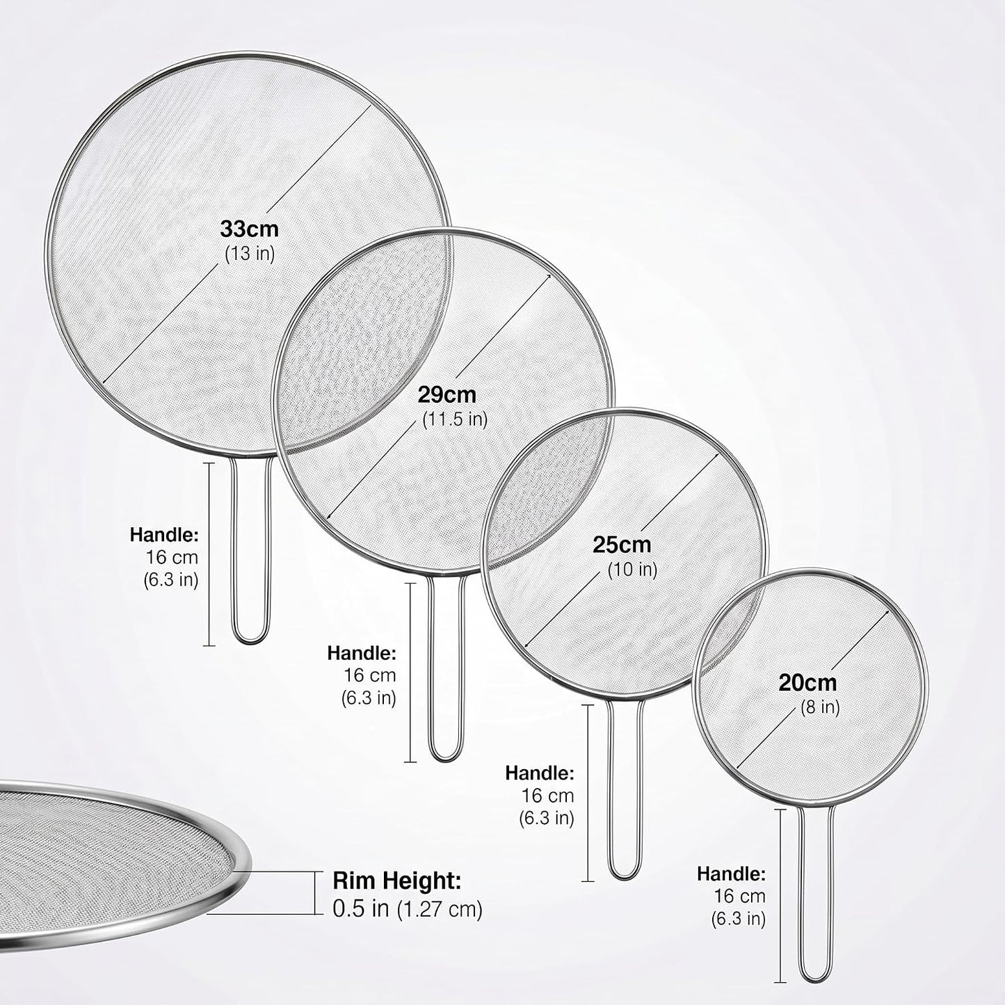 Silicone Splatter Screen for Frying Pan,Grease Splatter Guard,Heat-Resistant Splatter Guards for Cooking,Dishwasher Safe (9.8", 11.4", 13")