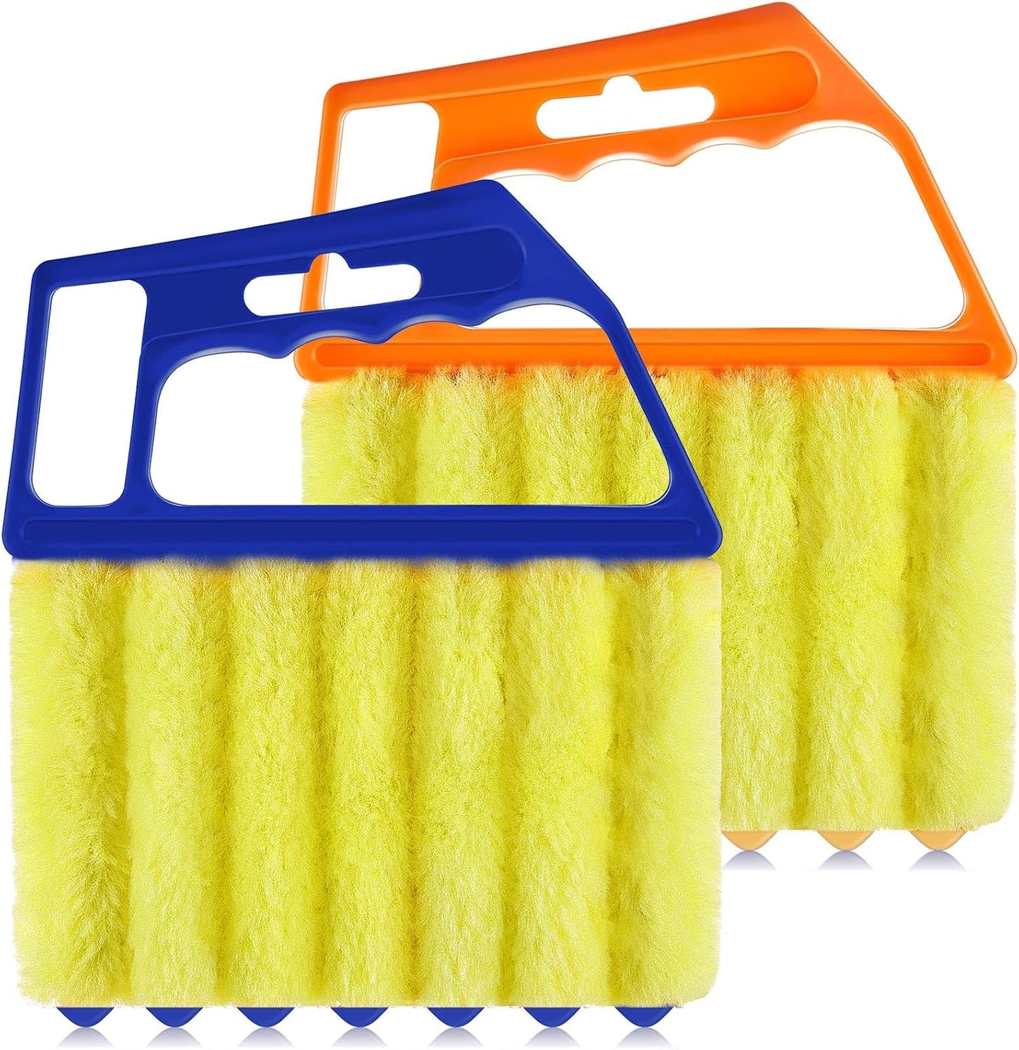 Geiserailie 2 Pcs Window Venetian Blind Cleaner Duster Tool Washable 7 Fingers Dusting Cleaner and Air Vent Shutter Brush Blinds Air Conditioner Fan Duster Dirt Housekeeping Tool (2 Color)