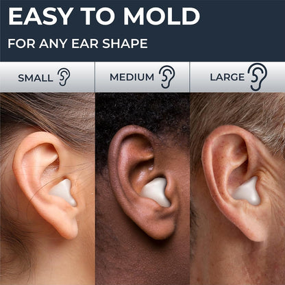 Peace&Quiet PQ Wax Ear Plugs for Sleeping - 50 Silicone Wax Earplugs