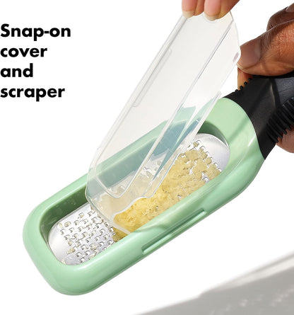 OXO Good Grips Etched Coarse Grater with Handle, Orange | Coarse Kitchen Grater, Sharp Etched Teeth, Non-Slip Handle, Hard Cheese, Vegetables, Chocolate, Easy Grip