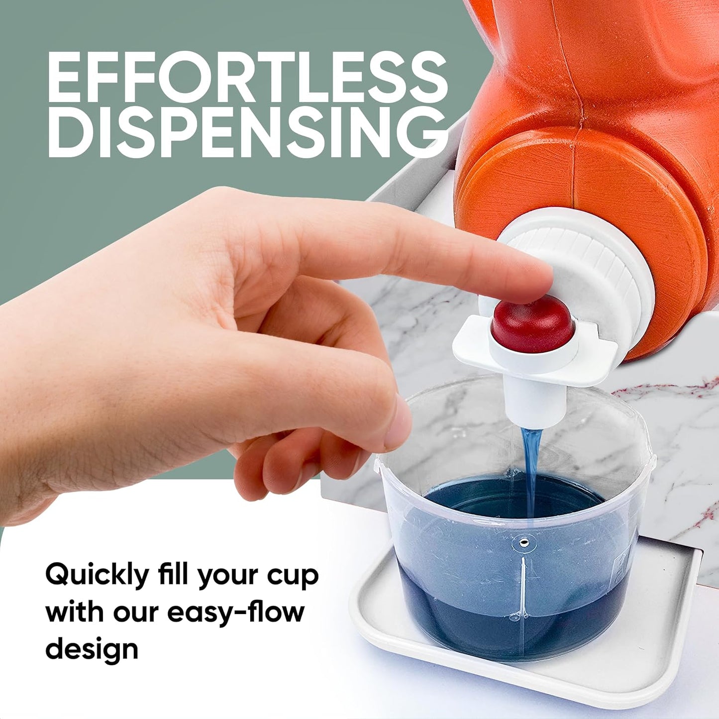 TidyFriend No-Spill Liquid Laundry Detergent Dispenser Holder, Laundry Soap Dispenser Holder with Drip Tray for Laundry Room Organization, Angled Downward Slope for Easy Pouring (No Strap, Ivory)