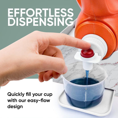 TidyFriend No-Spill Liquid Laundry Detergent Dispenser Holder, Laundry Soap Dispenser Holder with Drip Tray for Laundry Room Organization, Angled Downward Slope for Easy Pouring (No Strap, Ivory)