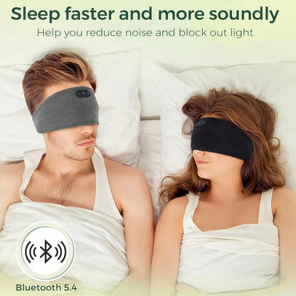 Bamboo Cotton Sleep Headphones,Ultra-Soft Wireless Headband Bluetooth for Side Sleepers, with 14H Playtime & Bluetooth 5.4, 4-in-1 Music Sleep Earphones for side sleeping(Black)
