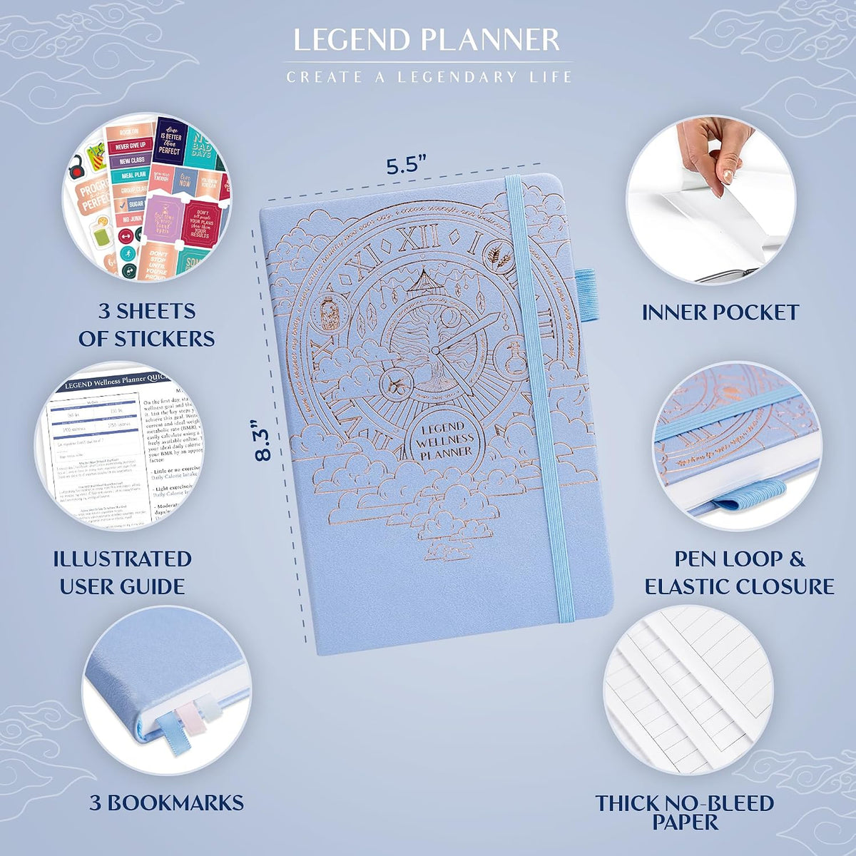 Legend Food Journal, Weight Loss & Meal Tracking Diary 5.8x8.3 Hot Pink
