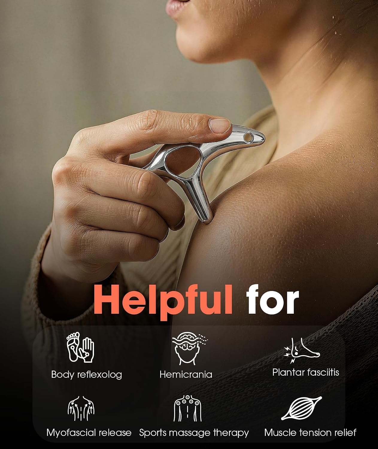 Gua Sha Trigger Point Massage Tool, Deep Tissue Massage Tools, Muscle Knots Remover, Scraper Therapy Tools for Full Body Pain Relief & Tension Release, Pocket Design Gifts for Women Men