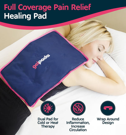 Extra Large & Reusable Ice Pack (15 x 23.5 inches, XL) for Maximum Back and Full Body Pain Relief from Injuries, Swelling, Bruises, Sprains | Ice Blanket for Sleeping & Physical Therapy | By Magic Gel
