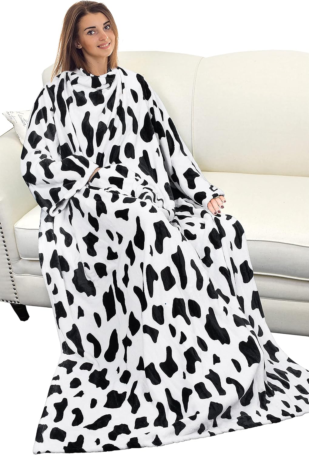 Catalonia Wearable Blanket with Sleeves for Women & Men, Fleece Wrap Throw | Cozy Sleeve Design for Hands-Free Comfort, Perfect for Reading, TV Time & Relaxing, Christmas & Birthday Gift