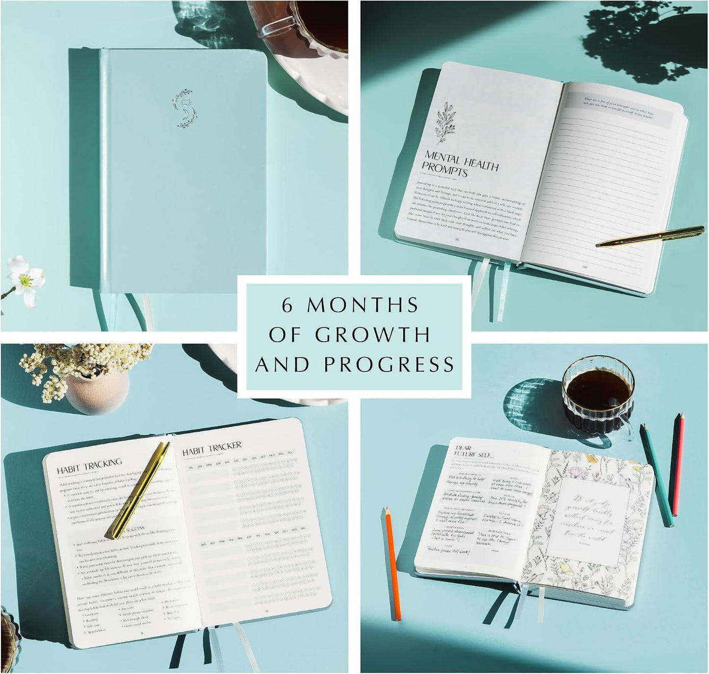 FINDING BALANCE Mental Health Journal – 6-Month Daily Journal with Prompts for Mindfulness, Self-Care & Healing – Anxiety & Depression Management – Hardcover