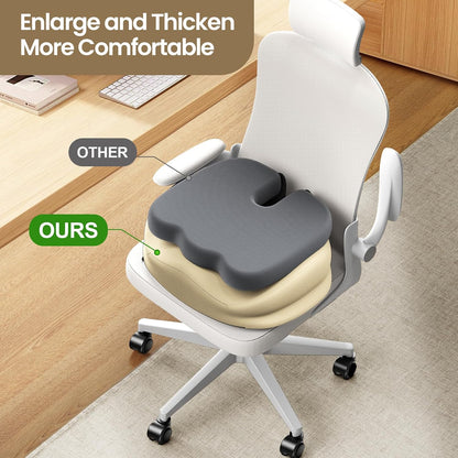 Benazcap Memory Foam Seat Cushion, Ergonomic Office Chair Cushion | Memory foam cushion relieves pressure and supports tailbone comfort for office chairs, cars, wheelchairs and home use.
