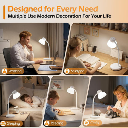 Desk Lamps for Home Office,Small LED Reading Lamp,5000K Eye-Care Desk Light