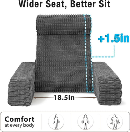 Reading Pillow for Bed Sitting Up with Large Pockets,Modern Style